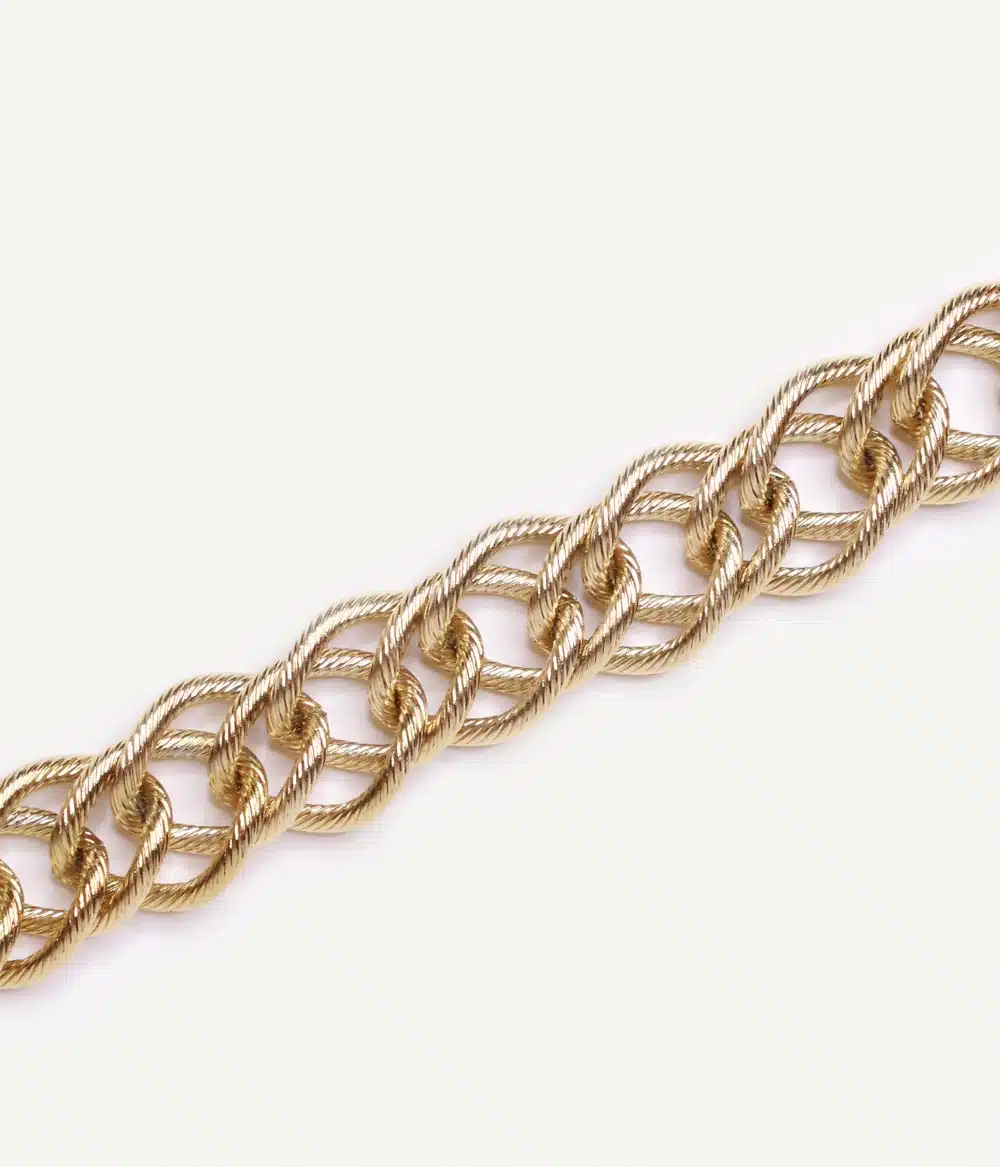 bracelet chaine maille XL acier inoxydable doré à l'or fin fait main en france éco-responsable bijoux waterproof hypoallergénique caprice paris