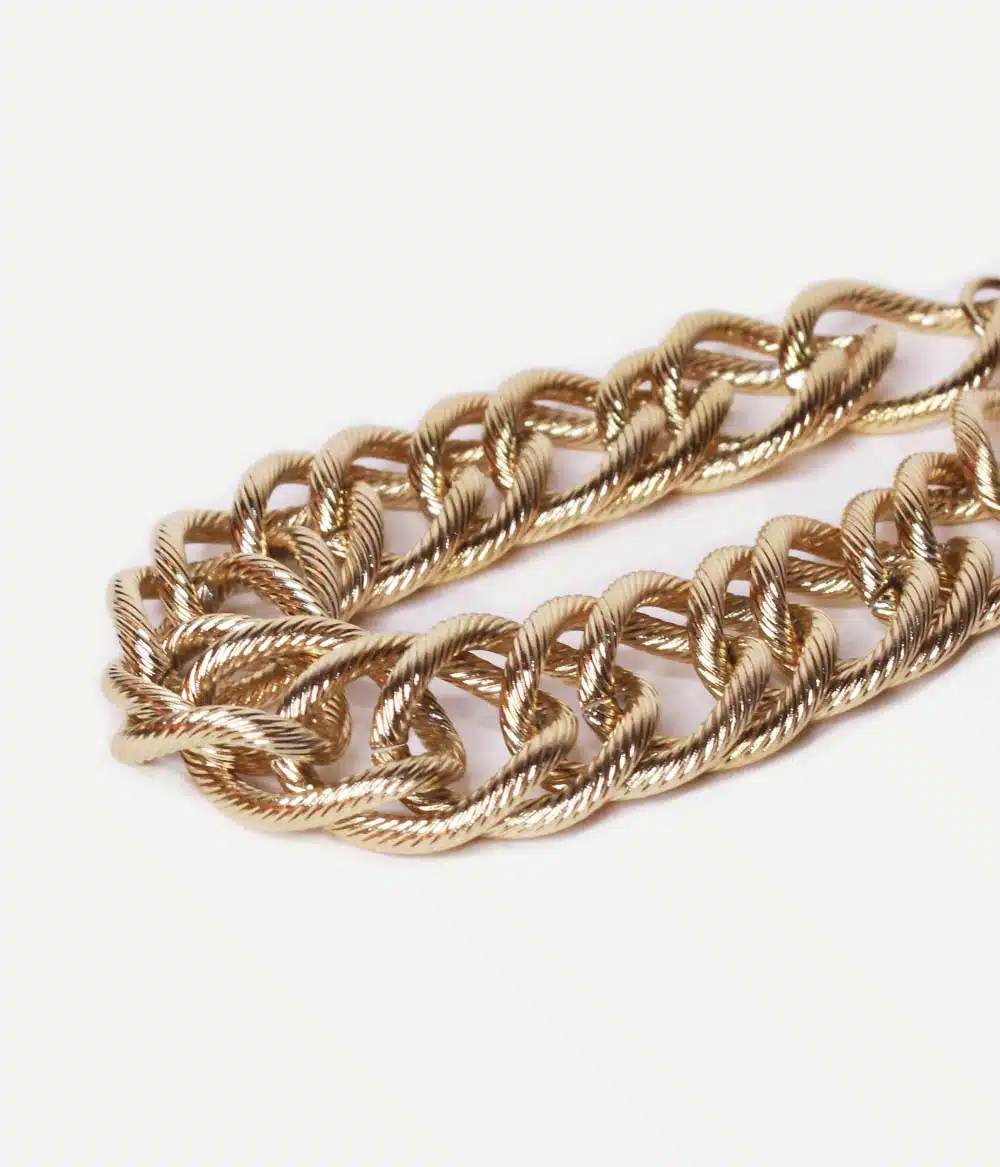 bracelet chaine maille XL doré bijoux créateur waterproof hypoallergénique fabrication française et responsable caprice paris