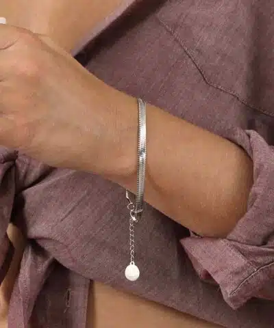 bracelet maille miroir acier inoxydable argenté bijoux waterproof résistants hypoallergéniques caprice paris