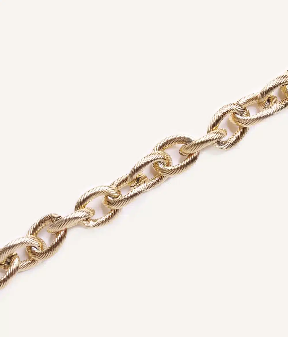 bracelet chaine extralarge acier inoxydable doré à l'or fin maille massive intemporelle bijoux créateur waterproof hypoallergéniques caprice paris