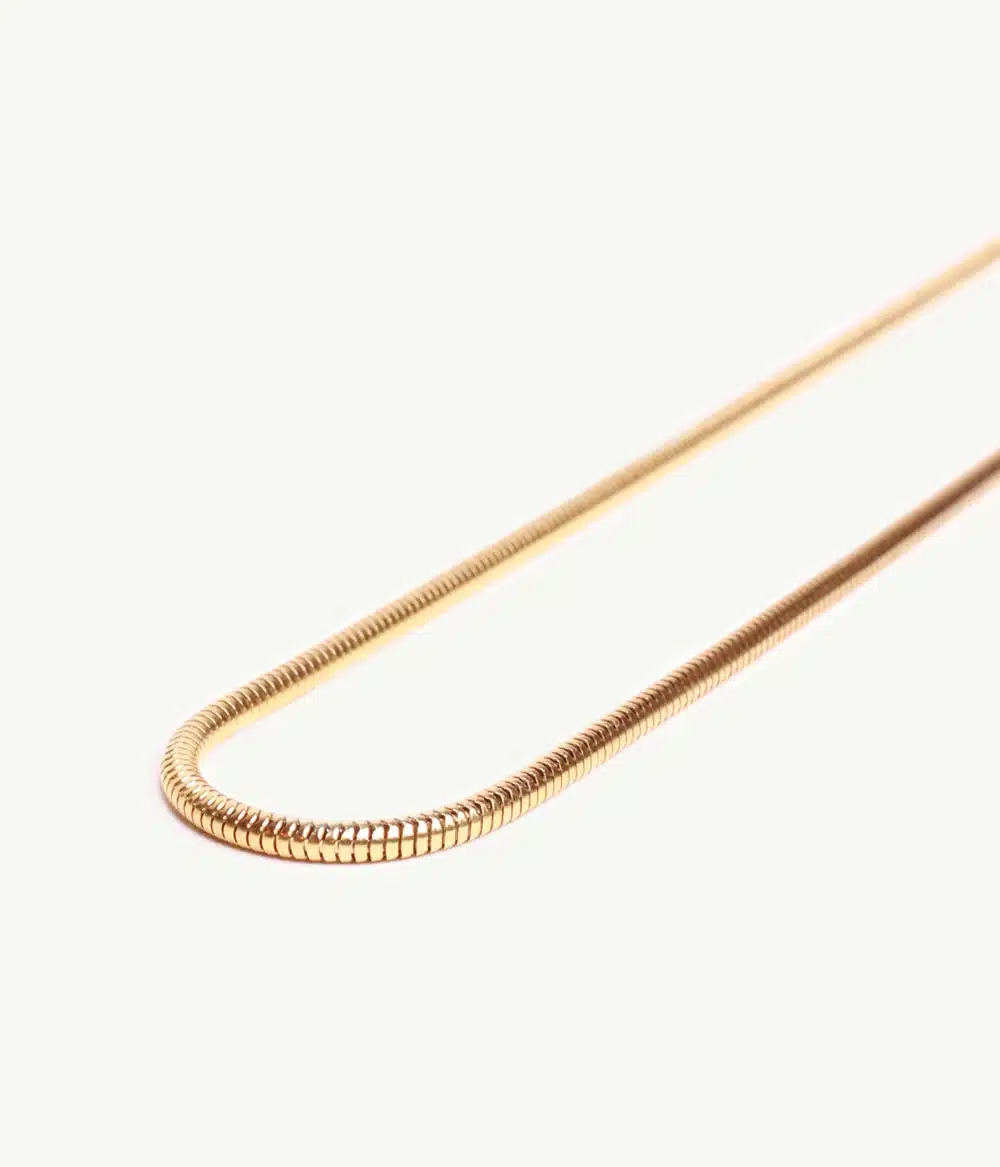 collier chaine maille serpent ronde dorée bijoux inoxydables waterproof résistants intemporels hypoallergéniques caprice paris