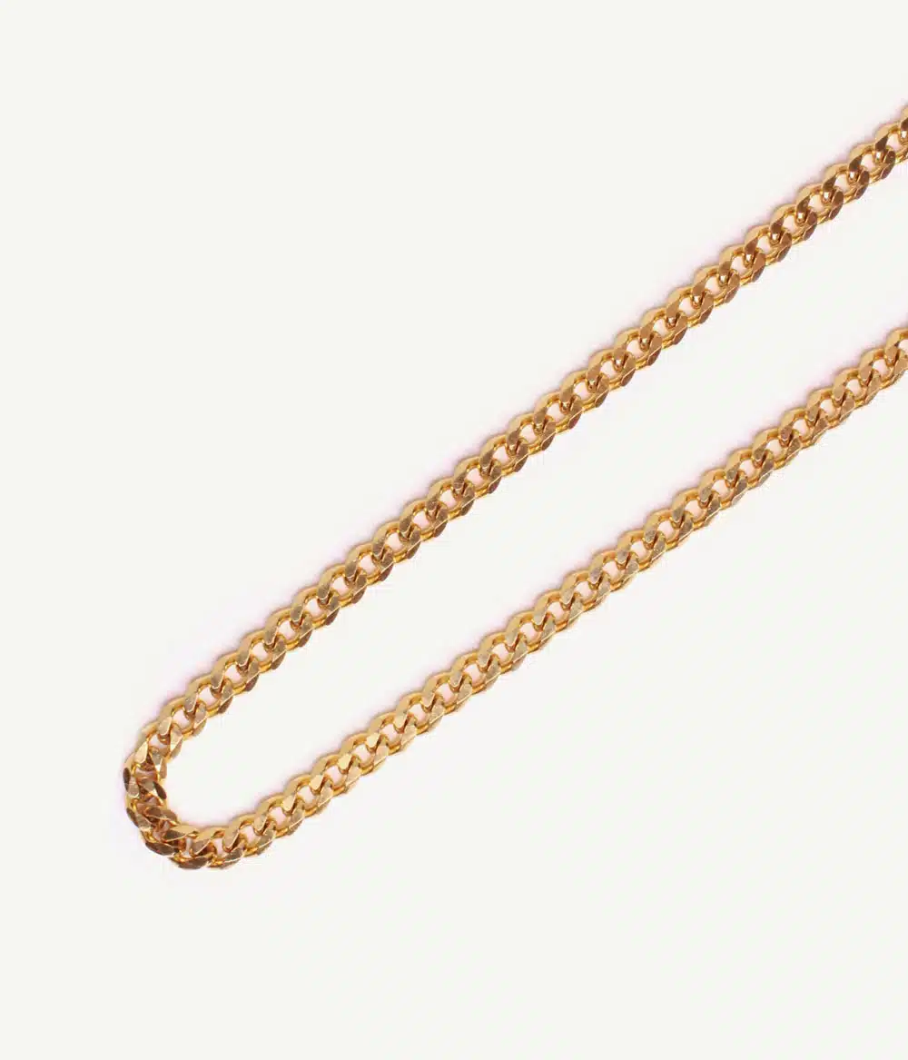 collier chaine cubaine acier inoxydable doré à l'or fin unisexe style vintage bijoux waterproof hypoallergéniques résistants intemporels caprice paris