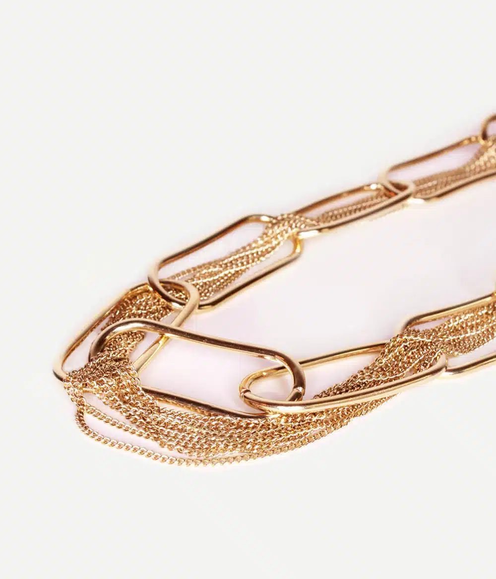 collier chaîne extralarge style vintage acier inoxydable doré à l'or fin bijoux créateur waterproof hypoallergéniques qualité durabilité Caprice Paris
