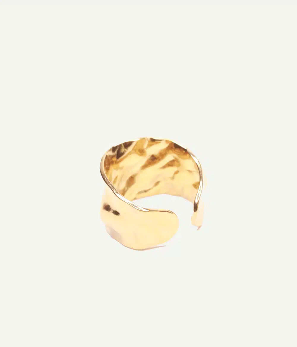 Caprice Paris Bijoux créateur Bague Alba 1 Bague Alba en acier inoxydable doré à l’or fin – vue arrière – Caprice Paris