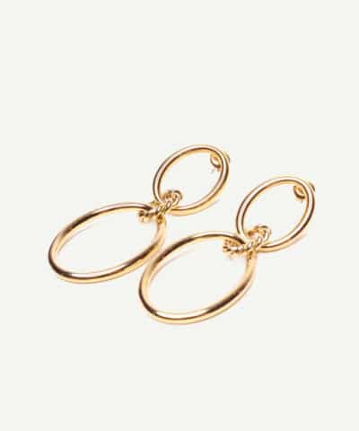 Boucles d’oreilles Alba à anneaux ovales – vue de profil | Caprice Paris