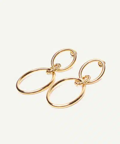 Boucles d’oreilles Alba à anneaux ovales – vue de profil | Caprice Paris