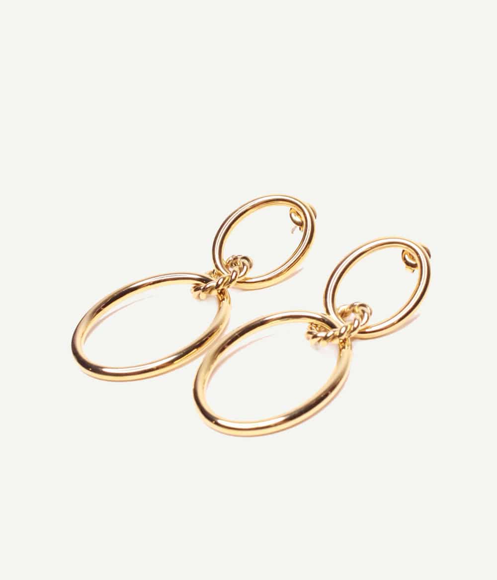Boucles d’oreilles Alba à anneaux ovales – vue de profil | Caprice Paris