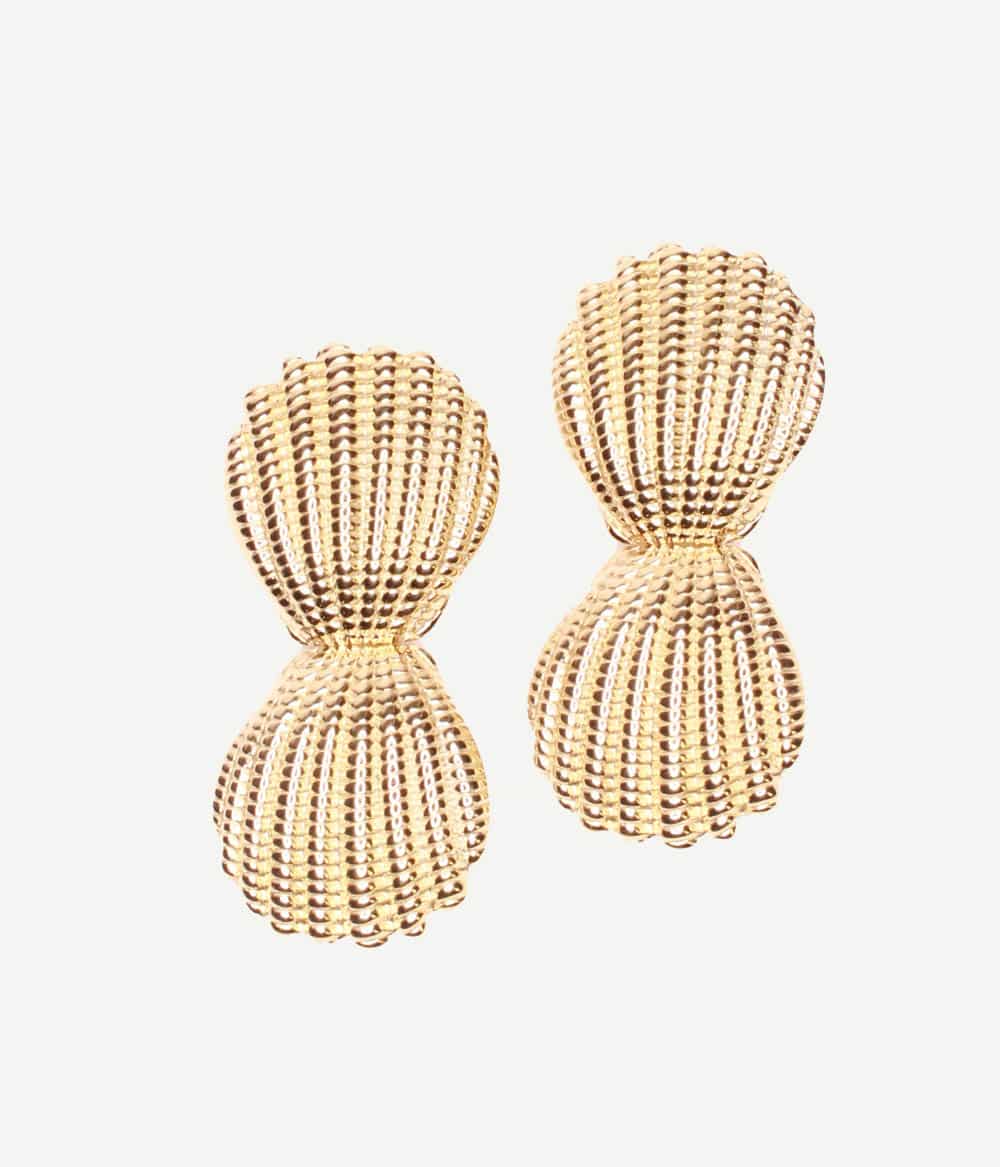 Boucles d’oreilles Dalia coquillages dorés – vue de face | Caprice Paris