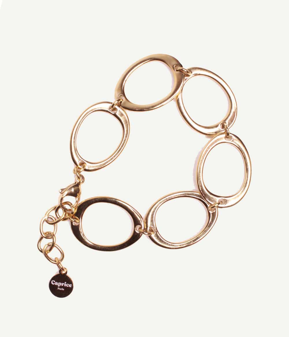 Bracelet Alba à grands maillons ovales dorés – vue entière