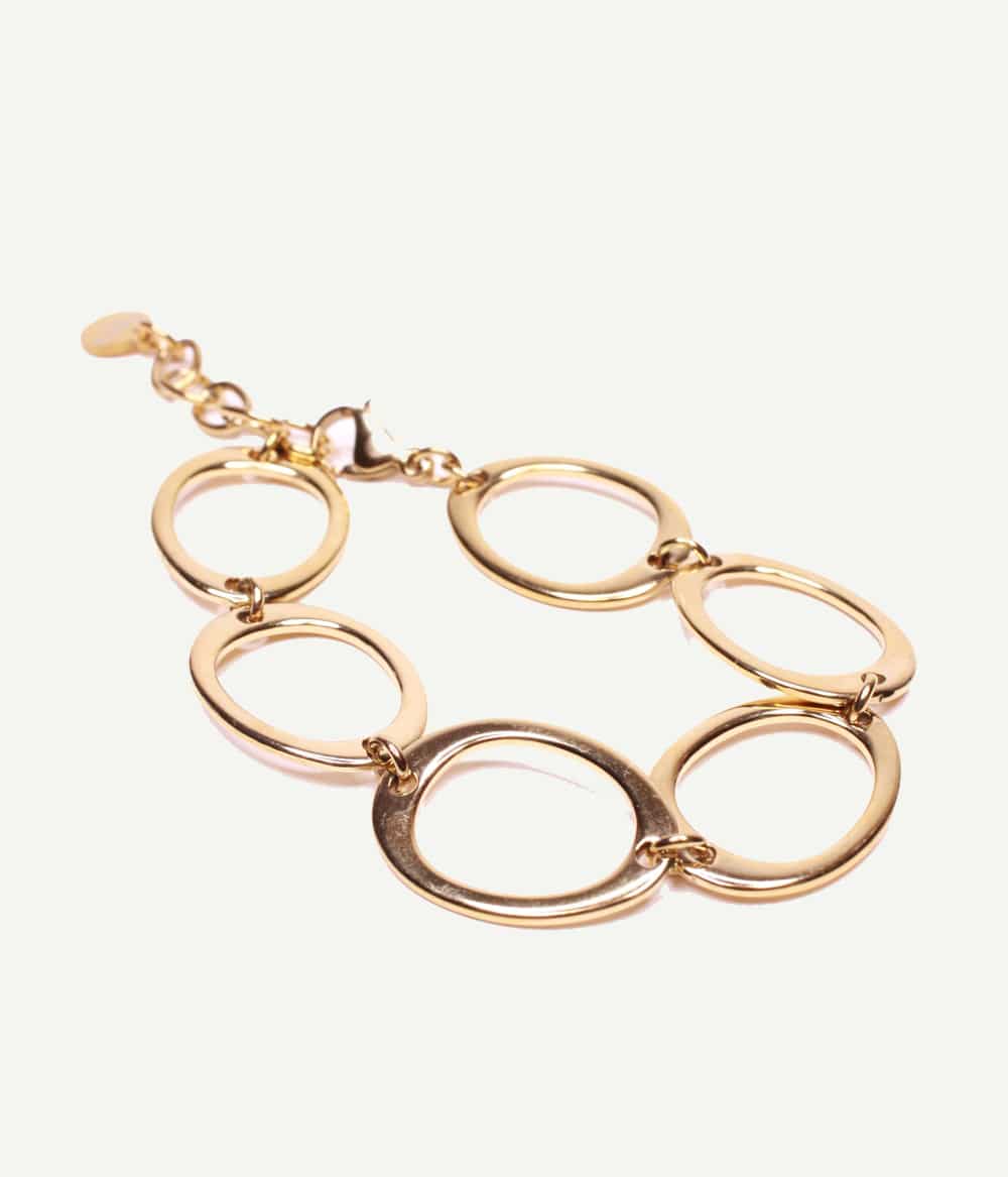 Bracelet Alba en acier doré – vue de trois quarts