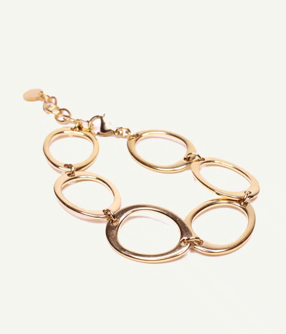 Bracelet Alba en acier doré – vue de trois quarts