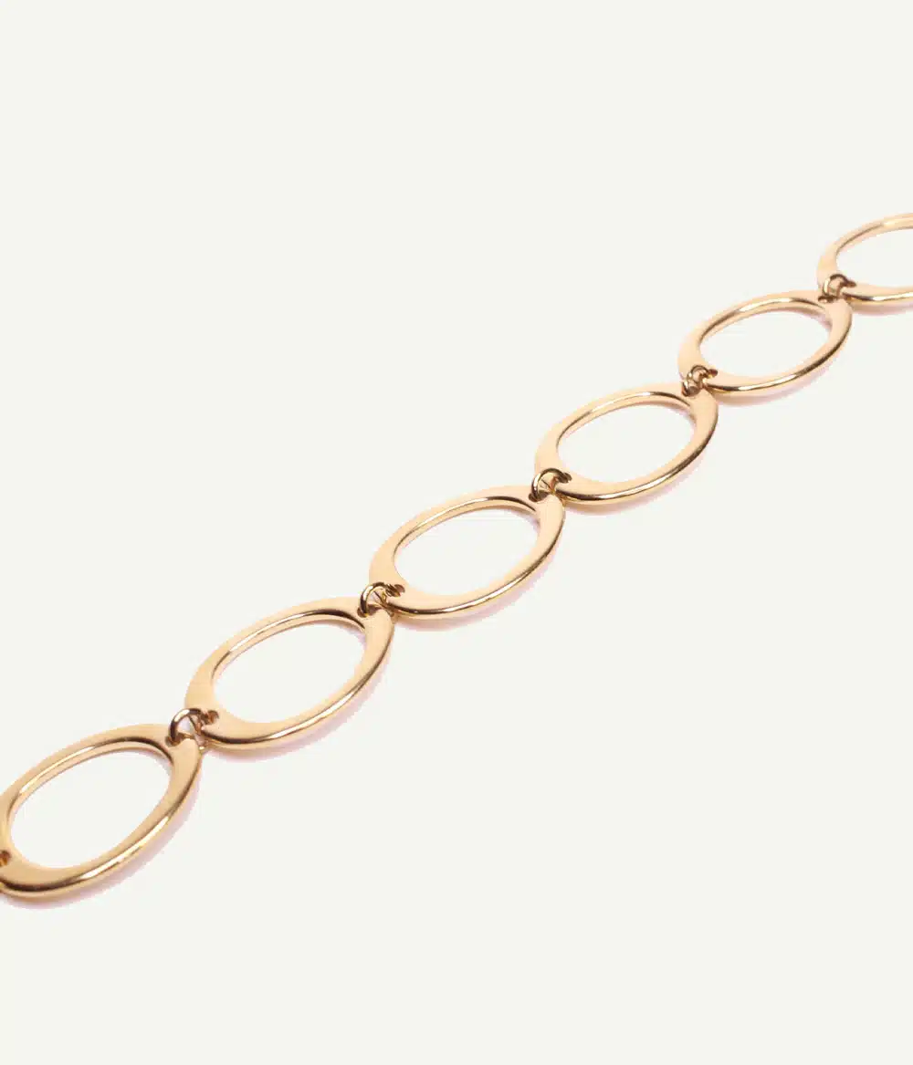 Bracelet Alba – détail des grands maillons ovales ajourés