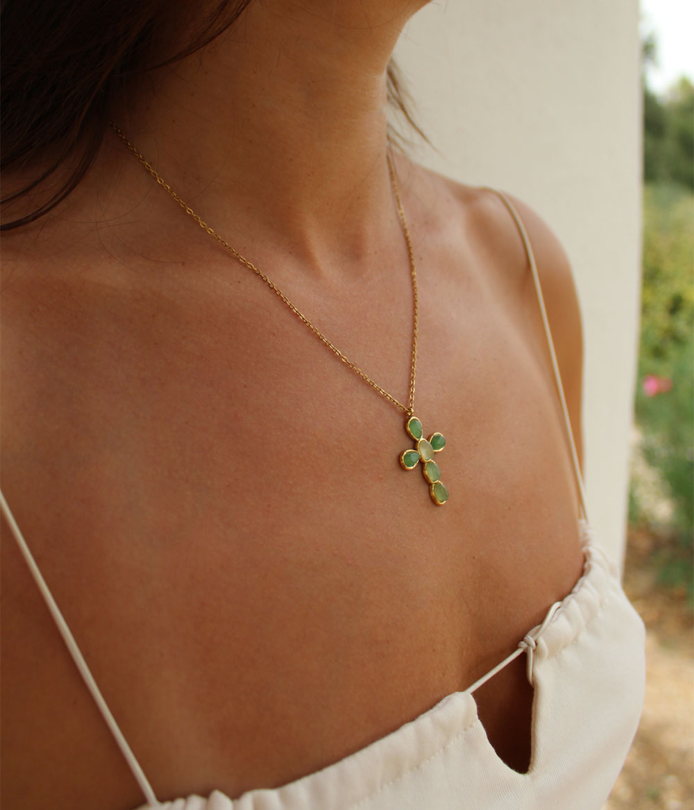 Caprice Paris Bijoux créateur Collier Allegra Vert 4