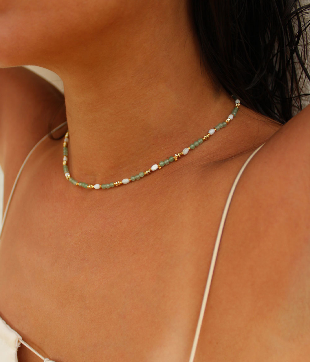 Caprice Paris Bijoux créateur Collier Gia Vert 2