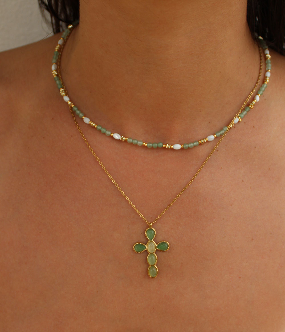 Caprice Paris Bijoux créateur Colliers Gia et Allegra Vert 2